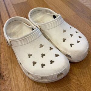 Disney Parks Crocs Mickey Mouse Ears White Clogs Women 8/ Men 6
